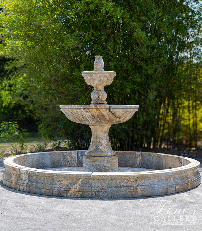 Search Result For Marble Fountains  - Two Tiered Fountain In Solid Granite - MF-1706